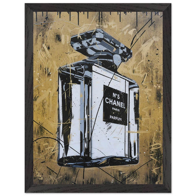 Abstract Chanel N°5 Art Print - Luxury Perfume Wall Art in Premium Mounted Frame - Vibrantwalls