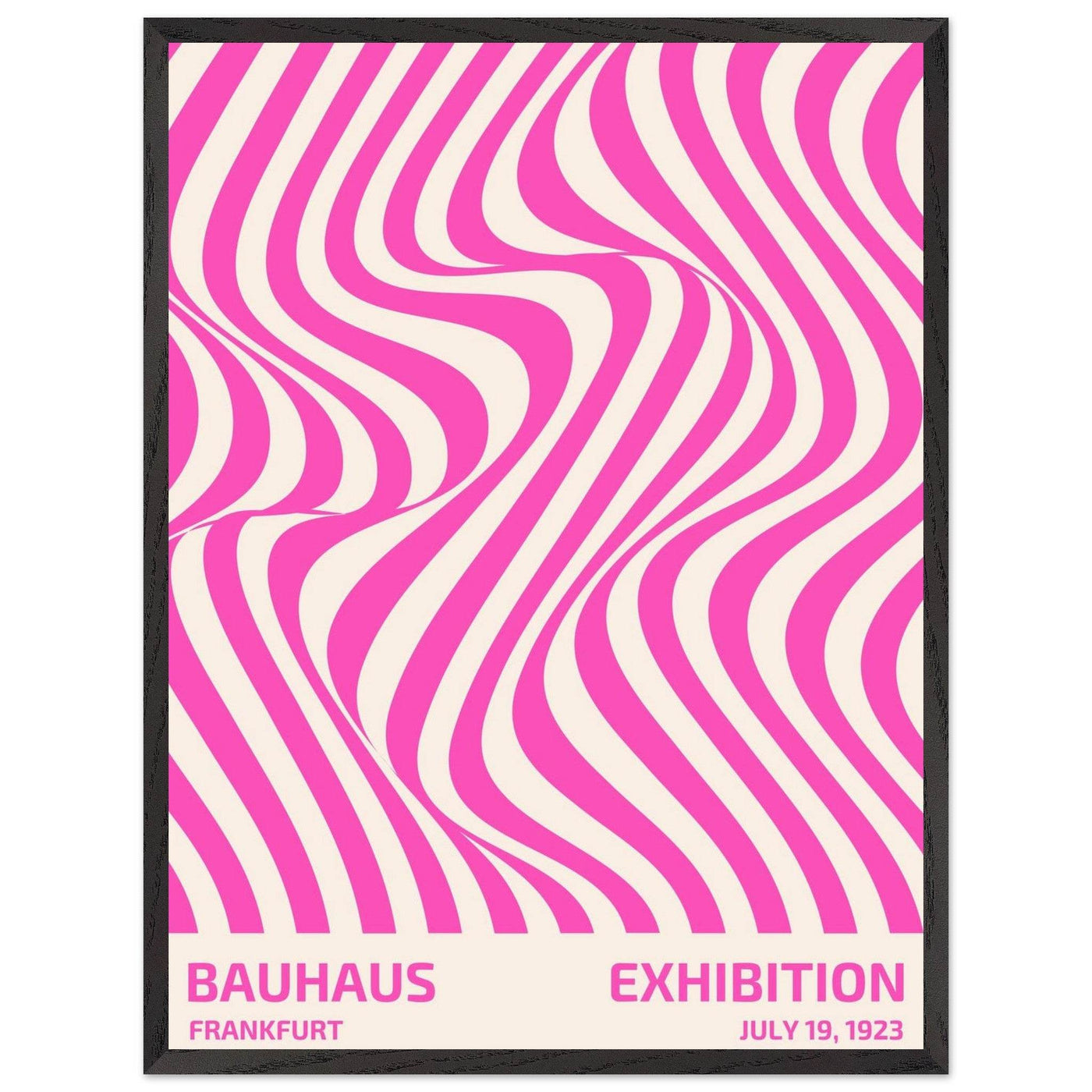 Bauhaus Pink Stripe Abstract Art Print – Modern Minimalist Framed Poster in Multiple Sizes - Vibrantwalls