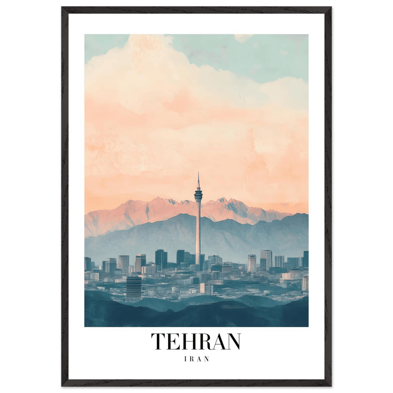 Tehran Iran Framed Poster – Serene Cityscape Wall Art with Customizable Wooden Frame & Sizes - Vibrantwalls