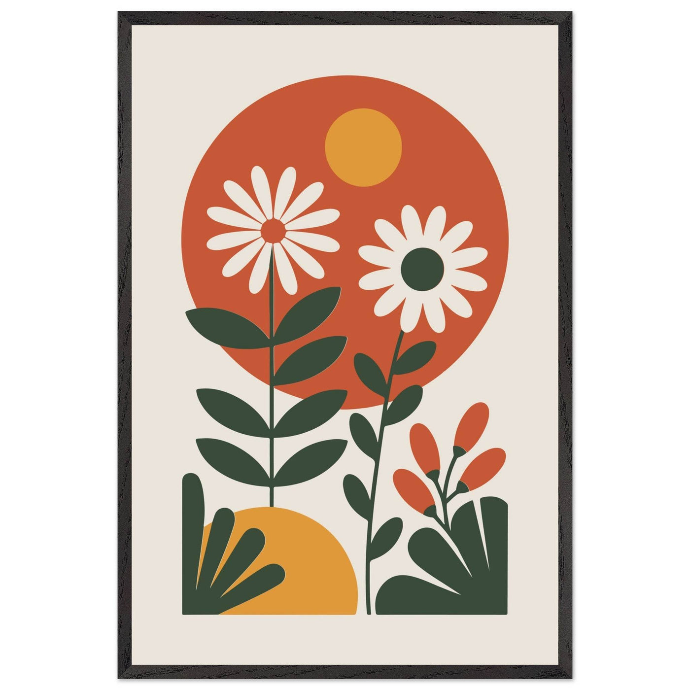 Abstract Floral Mid-Century - Vibrantwalls