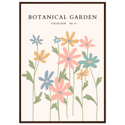 Botanical Garden Framed Poster – Whimsical Pastel Floral Art Print | Ready-to-Hang Wall Decor - Vibrantwalls