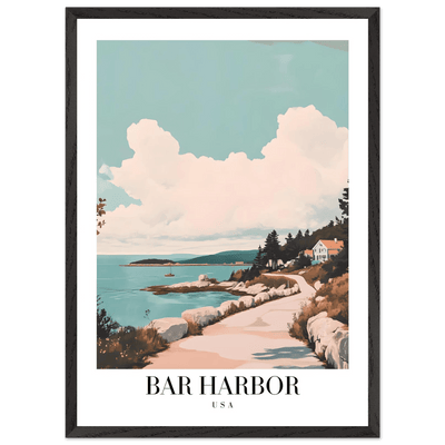 Bar Harbor Maine Framed Poster – Coastal Charm Wall Art with Wooden Frame - Vibrantwalls