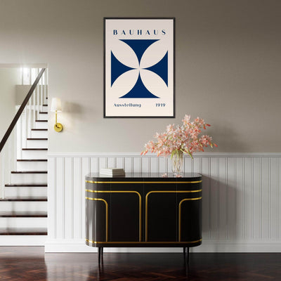 Bauhaus Exhibition 1919 - Navy Cream - Vibrantwalls