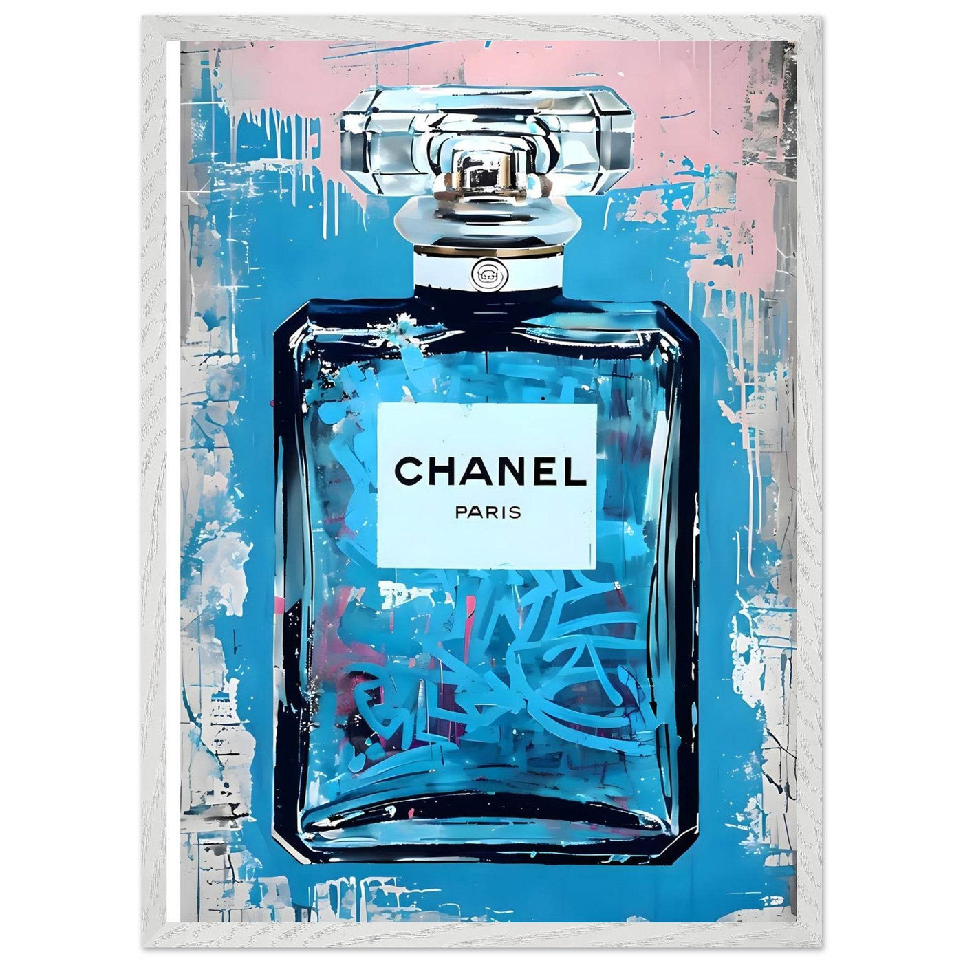 Abstract Chanel No. 5 Art Print in Mounted Frame - Iconic Glamour for Modern Decor - Vibrantwalls