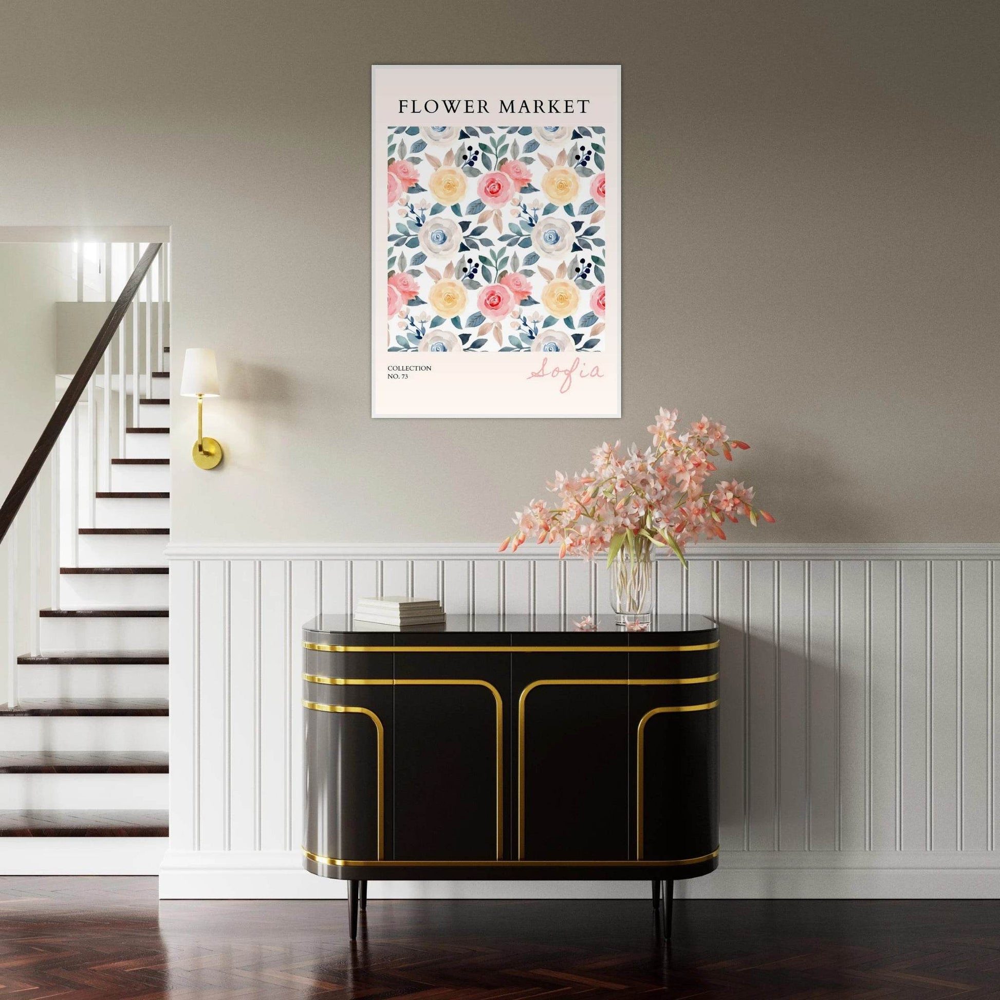 Watercolor Flower Market Framed Poster – Sofia Collection Floral Art Prints | Ready-to-Hang in Your Choice of Frame - Vibrantwalls