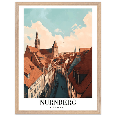 Nürnberg Germany Framed Poster – Vintage Travel Wall Art with Wooden Frame - Vibrantwalls