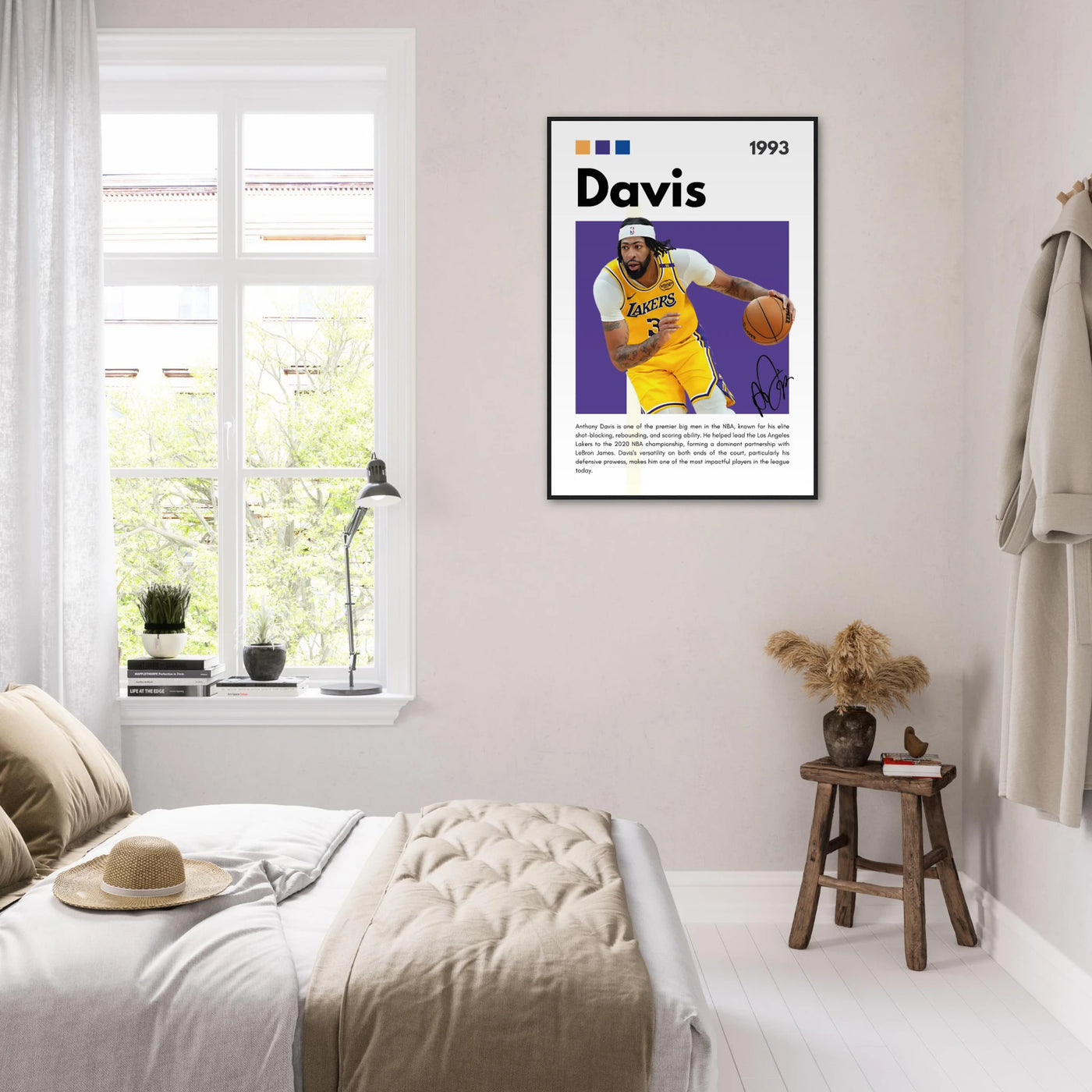 Anthony Davis Lakers Modern Basketball Art Print Vibrantwalls