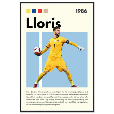 Hugo Lloris France Goalkeeper Football Poster 60x90 cm 24x36″ Black frame Vibrantwalls