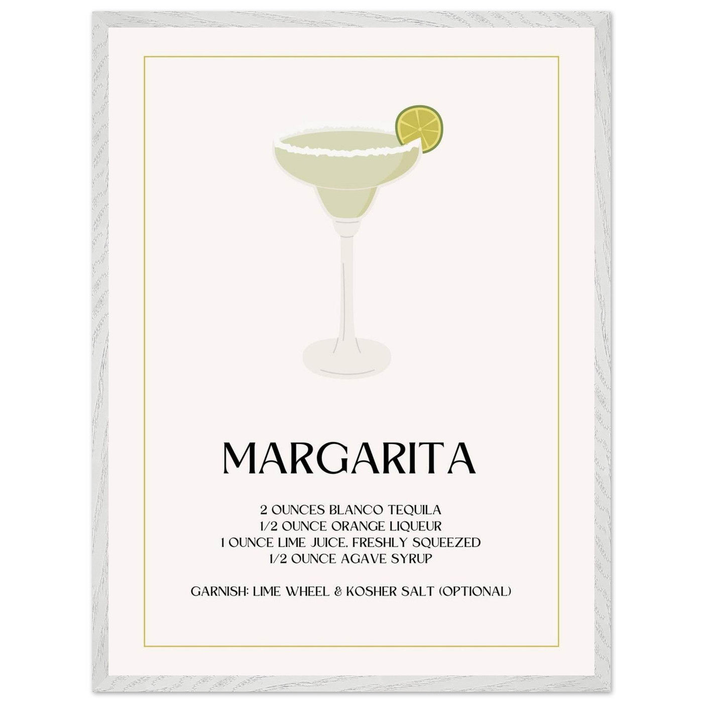 Margarita Cocktail Recipe Tequila Lime Salt Rim - Vibrantwalls
