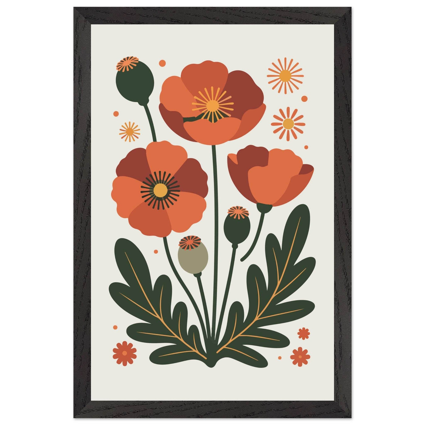 Abstract Floral Bloom Terracotta Earth Tones - Vibrantwalls