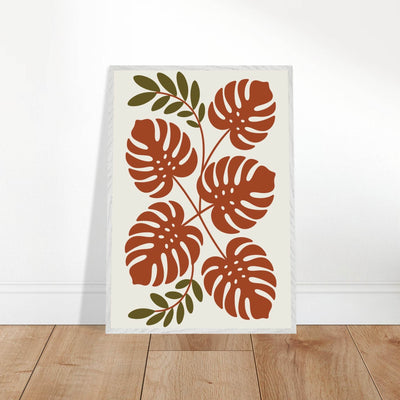 Monstera Leaf Composition in Terracotta Tones - Vibrantwalls