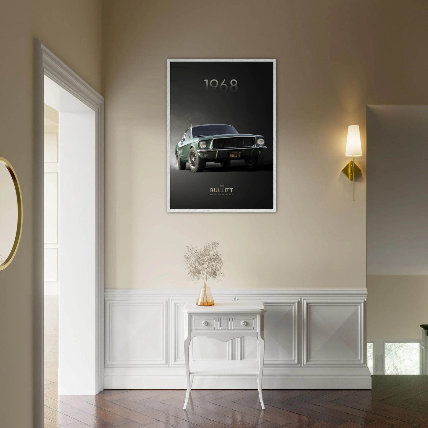 1968 Bullitt Mustang GT - 50th Anniversary Framed Poster | Iconic Green, Ready-to-Hang, Premium Quality - Vibrantwalls