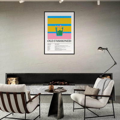 Old Fashioned Cocktail Recipe Art Print - Vibrantwalls