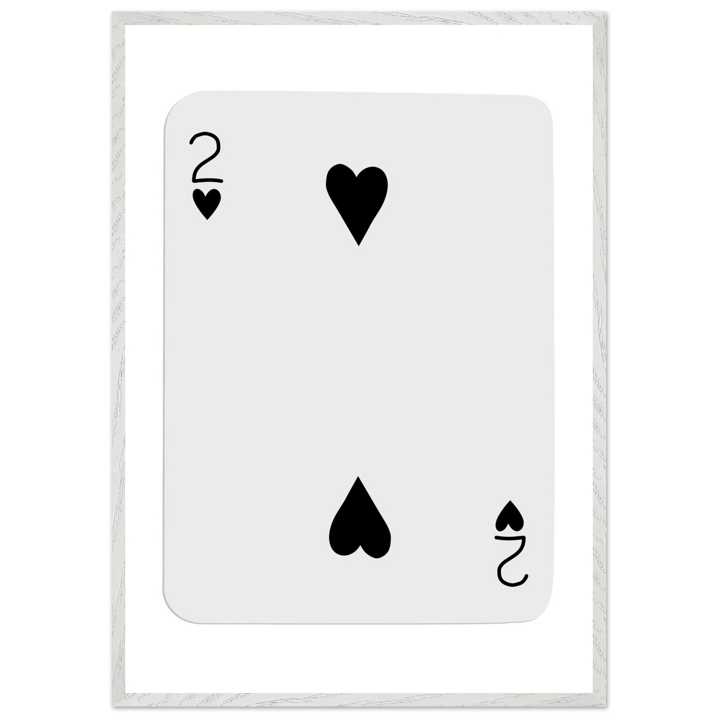 Two of Hearts Poker Card Print - Framed Wall Art, Eco-Friendly Wood Frame in Multiple Sizes & Finishes - Vibrantwalls