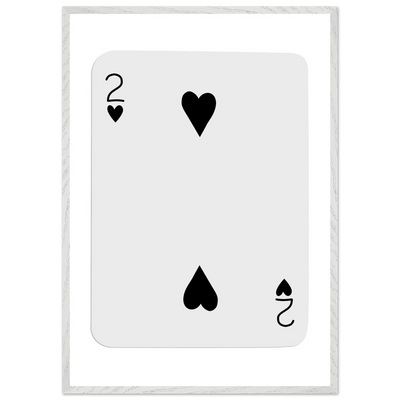 Two of Hearts Poker Card Print - Framed Wall Art, Eco-Friendly Wood Frame in Multiple Sizes & Finishes - Vibrantwalls