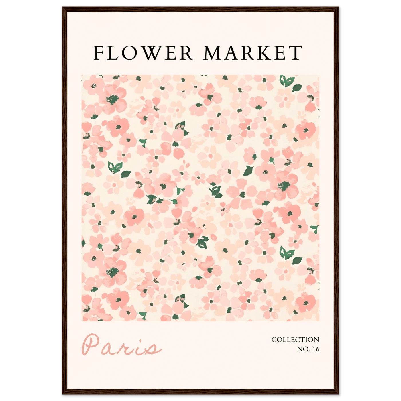 Paris Flower Market Framed Poster – Blush Floral Art Print | Ready-to-Hang Wall Decor in Multiple Sizes & Frame Finishes - Vibrantwalls