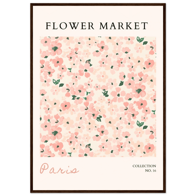 Paris Flower Market Framed Poster – Blush Floral Art Print | Ready-to-Hang Wall Decor in Multiple Sizes & Frame Finishes - Vibrantwalls