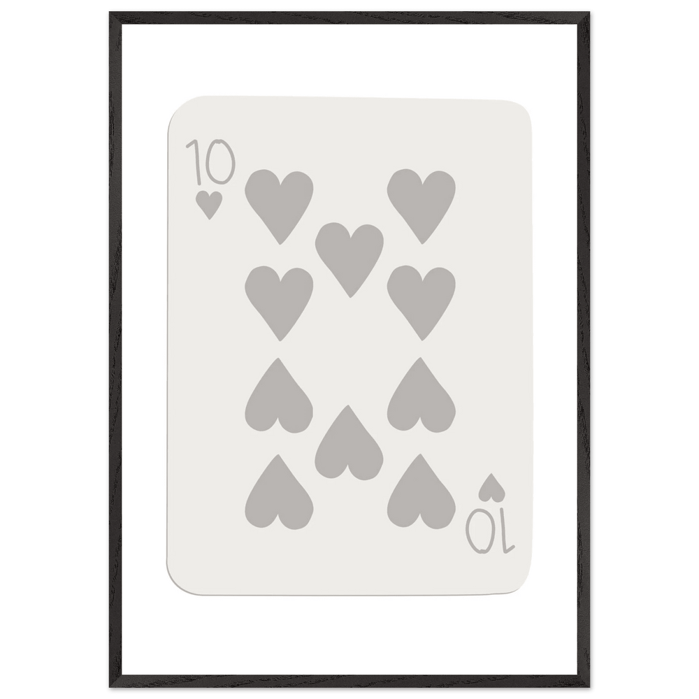 Ten of Hearts Custom Playing Cards Framed Poster Wall Art - Vibrantwalls