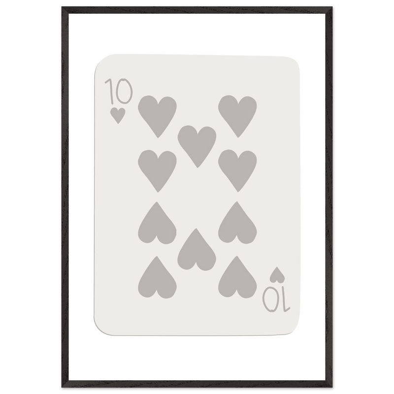 Ten of Hearts Custom Playing Cards Framed Poster Wall Art - Vibrantwalls