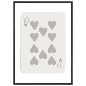 Minimalist Ten of Hearts Playing Card Print - Framed Poster Art, Eco-Friendly Wood Frame in Your Choice of Size & Finish - Vibrantwalls
