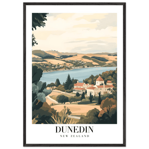 Dunedin New Zealand Framed Poster – Vintage Travel Art with Wooden Frame & Multiple Sizes - Vibrantwalls