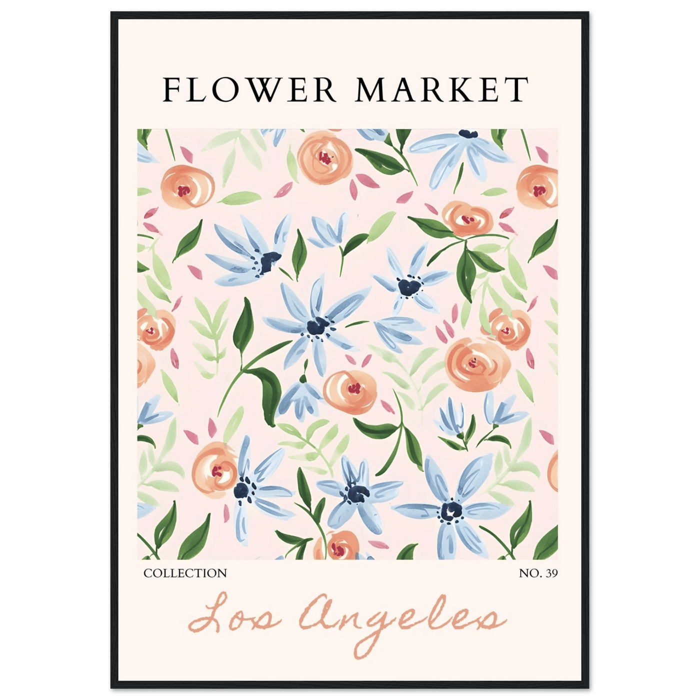 Abstract Floral Framed Poster – Pastel Blossom & Leaf Art Prints | Ready-to-Hang Wall Decor - Vibrantwalls