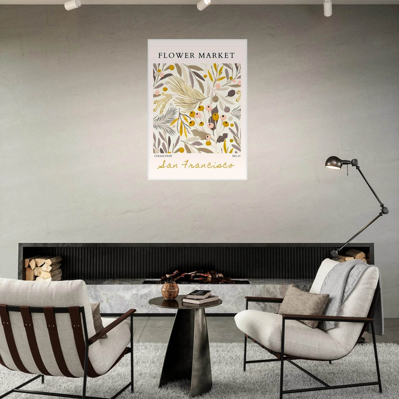 San Francisco Flower Market Collection Framed Poster – Botanical Golden Hues & Abstract Art Prints | Ready-to-Hang - Vibrantwalls