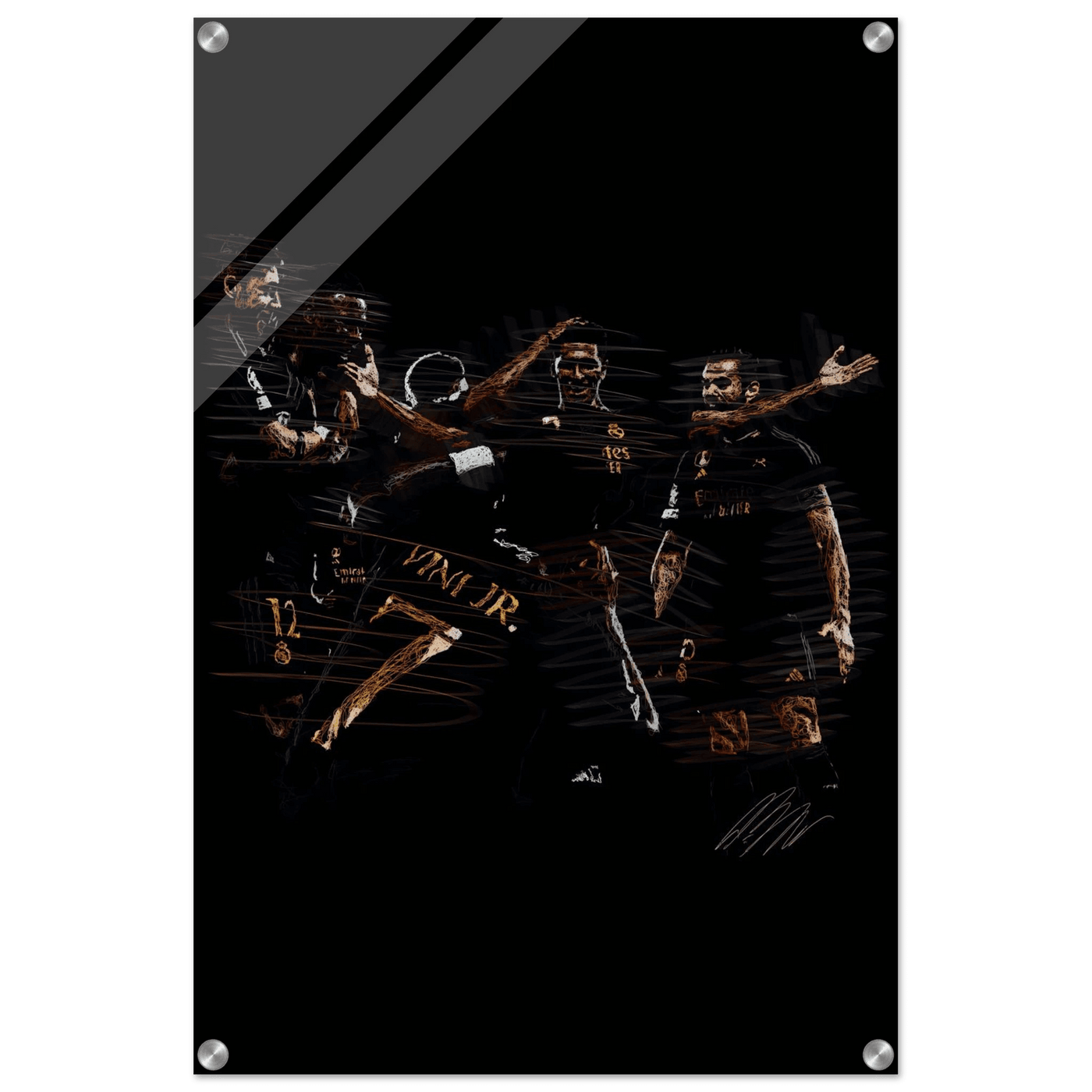Dynamic Football Legends Acrylic Print – Energetic, Modern Sports Wall Art for Your Space - Vibrantwalls