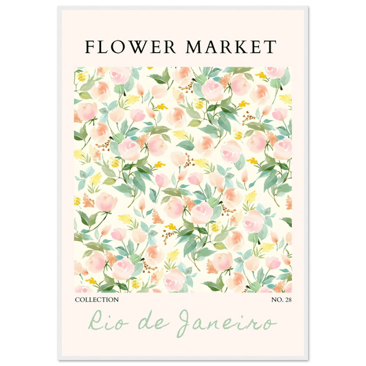 Flower Market Collection Framed Poster – Rio de Janeiro Watercolor Floral Art Print | Ready-to-Hang in Multiple Sizes - Vibrantwalls