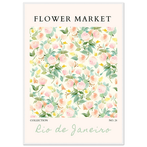 Flower Market Collection Framed Poster – Rio de Janeiro Watercolor Floral Art Print | Ready-to-Hang in Multiple Sizes - Vibrantwalls