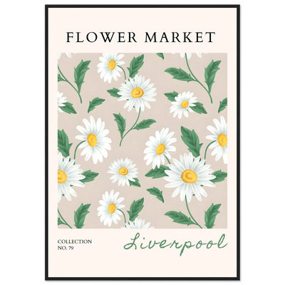 Charming Daisy Field Framed Poster – Botanical 'Flower Market' Art Print | Ready-to-Hang in Your Choice of Frame - Vibrantwalls