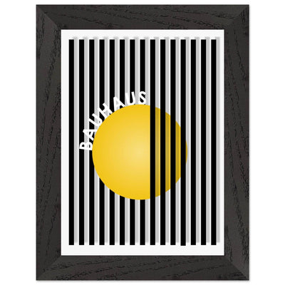 Bauhaus Yellow Circle Wall Art with Modern Stripes - Vibrantwalls