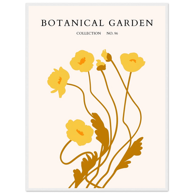 Botanical Garden Framed Art Print – Golden Poppies Abstract Wall Decor | Ready-to-Hang Nature Collection - Vibrantwalls