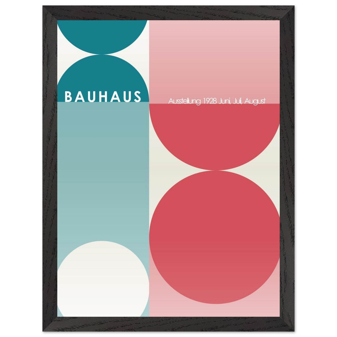 Bauhaus Retro Art Print in Teal and Coral for Unique Retro Decor - Vibrantwalls