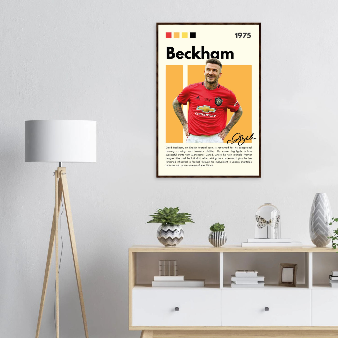 David Beckham Manchester United Soccer Framed Poster Vibrantwalls