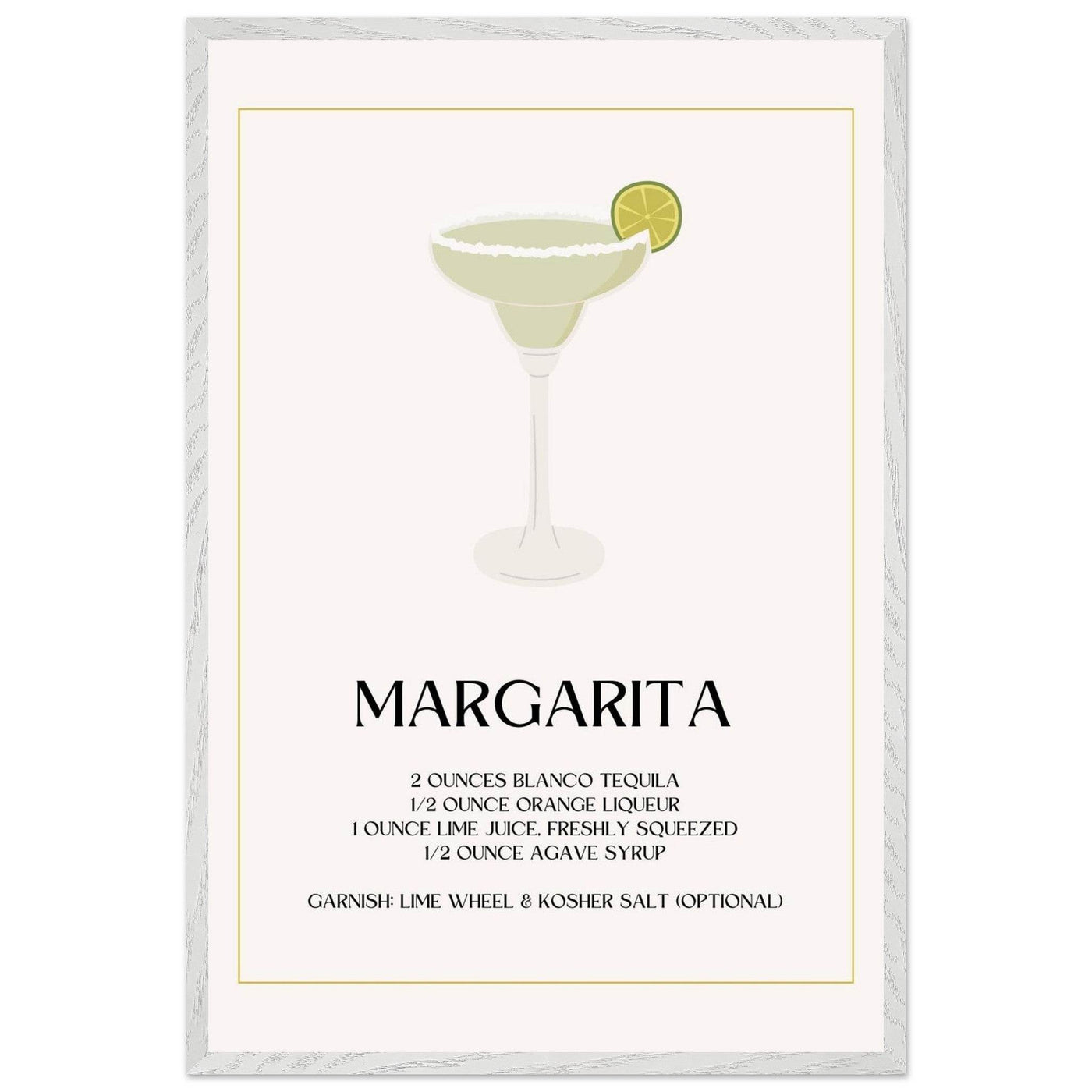 Margarita Cocktail Recipe Tequila Lime Salt Rim - Vibrantwalls