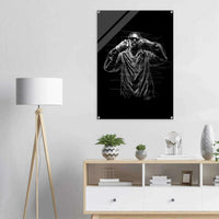 Rapper Sketch Art Acrylic Print - Bold Monochrome Modern Wall Decor for Trendy Spaces - Vibrantwalls