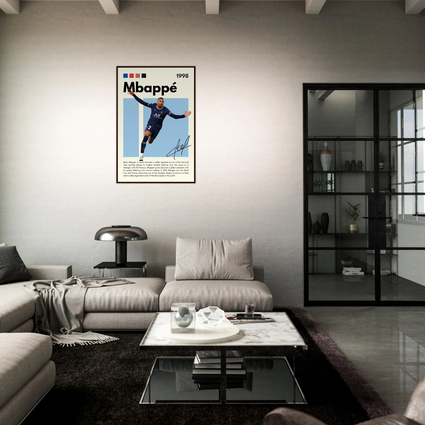 Kylian Mbappé PSG Soccer Framed Football Poster Vibrantwalls