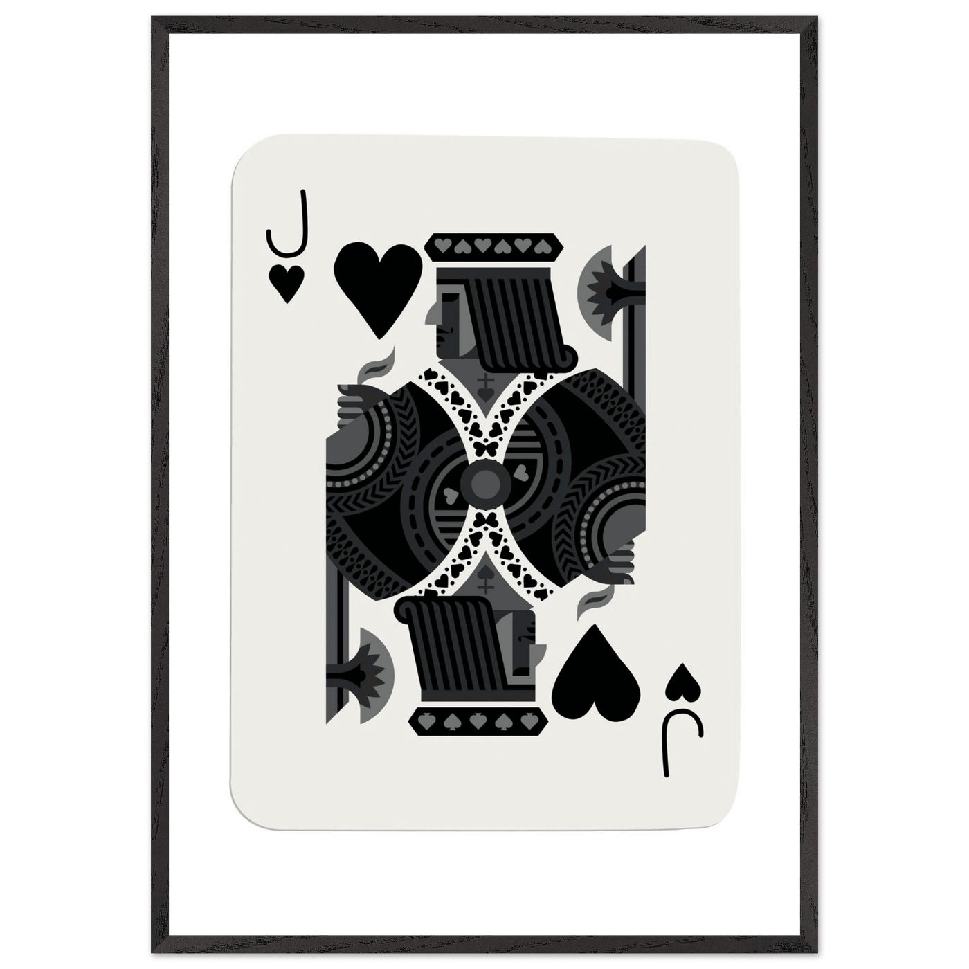Minimalist Jack of Spades Poker Card Print - Mounted Framed Eco-Friendly Art, Various Sizes & Finishes - Vibrantwalls