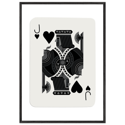 Minimalist Jack of Spades Poker Card Print - Mounted Framed Eco-Friendly Art, Various Sizes & Finishes - Vibrantwalls