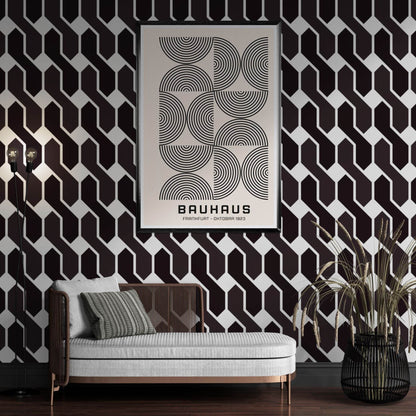 Bauhaus 1923 Navy & Beige - Vibrantwalls