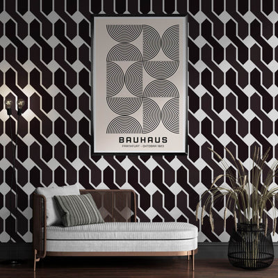 Bauhaus 1923 Navy & Beige - Vibrantwalls