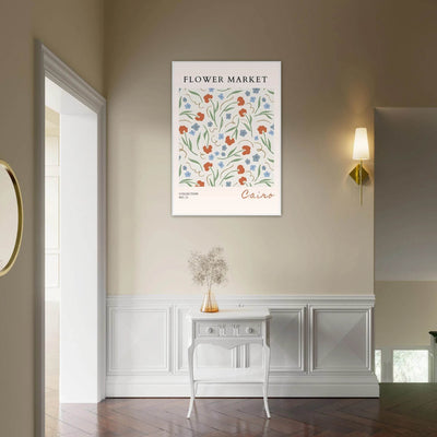Flower Market Cairo Framed Poster – Abstract Floral Art Print | Earthy Tones & Ready-to-Hang Decor - Vibrantwalls