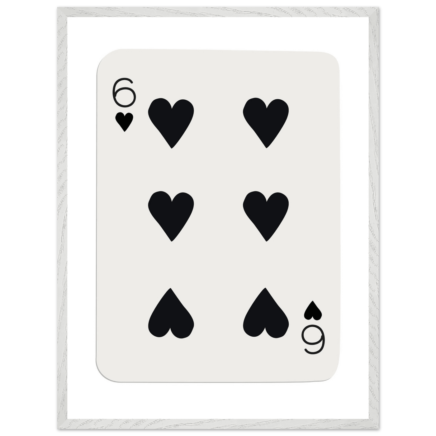 Six of Hearts Poker Card Print - Mounted Framed Poster Art, Eco-Friendly Wood Frame in Your Choice of Frame & Size - Vibrantwalls