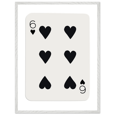 Six of Hearts Poker Card Print - Mounted Framed Poster Art, Eco-Friendly Wood Frame in Your Choice of Frame & Size - Vibrantwalls