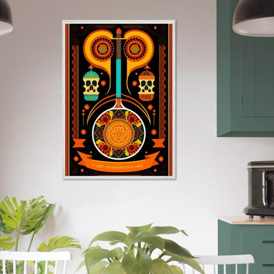 Vibrant Day of the Dead Guitar - Vibrantwalls