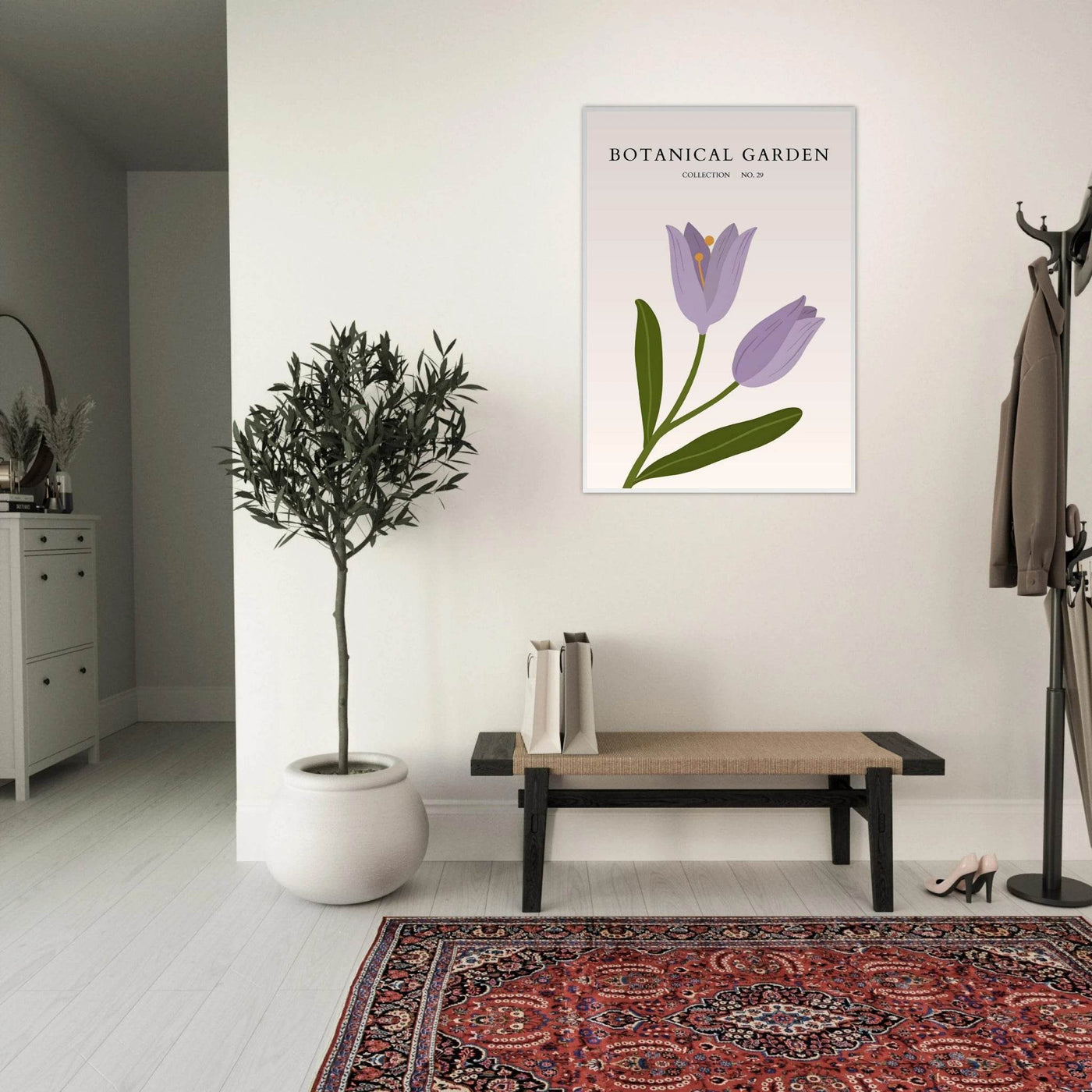 Botanical Garden Lavender Bloom Minimalist Framed Art - Vibrantwalls