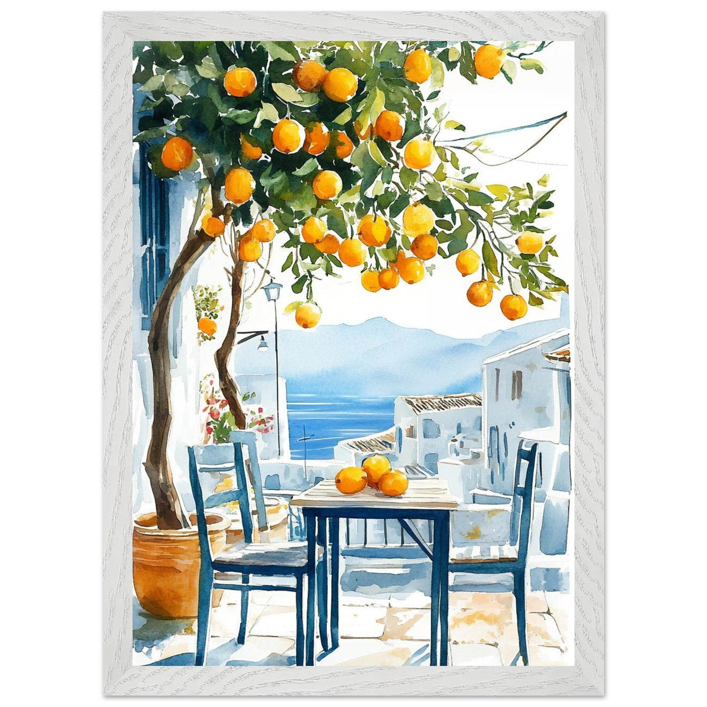 Mediterranean Lemon Tree Decor with Sea View Charm - Vibrantwalls