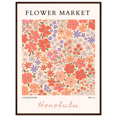 Flower Market Honolulu Framed Poster – Vibrant Floral Art Print | Ready-to-Hang Wall Decor - Vibrantwalls