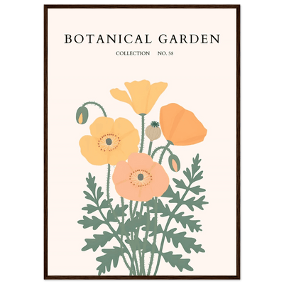 Botanical Garden Poppy Framed Poster – Warm Hues & Nature Art Print | Ready-to-Hang Floral Decor - Vibrantwalls